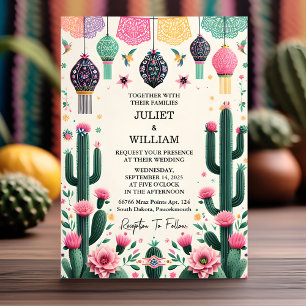 Invitation Cet élégant Mariage Floral mexicain Fiesta Cactus