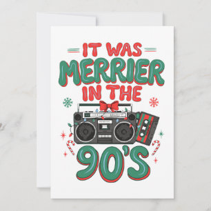Invitation C'était plus joyeux dans les années 90 Noël Rétro
