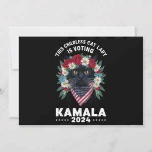 Invitation Cette dame de chats sans enfants vote Kamala 