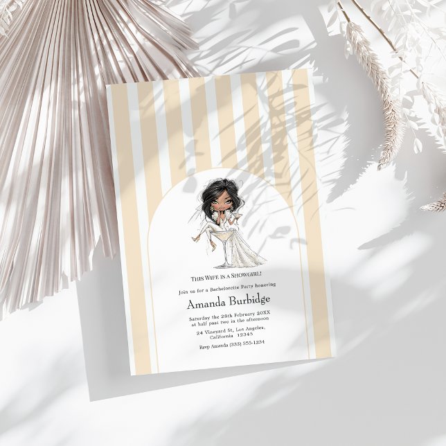 Invitation Cette épouse est une fête de bachelorette de showg (This Wife is a Showgirl Bachelorette Party Invitation)