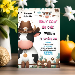 Invitation Cette ferme mignonne Floral rose Saint-Vache 1er a