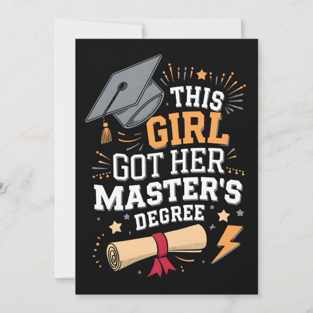 Invitation Cette fille a obtenu son diplôme de master (Devant)