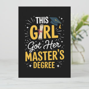 Invitation Cette fille a obtenu son diplôme de master en 2026