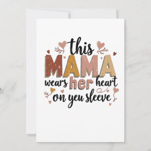 Invitation Cette maman porte son coeur sur son manteau