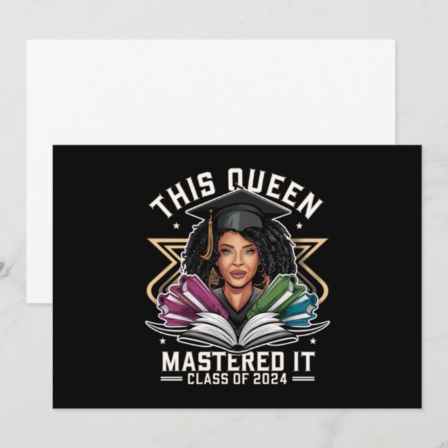 Invitation Cette reine l'a maîtrisée Classe de 2024 Graduatio (Devant / Derrière)