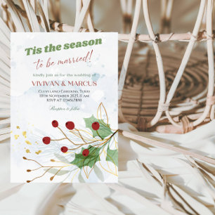 Invitation Cette saison pour être marié Mariage de Noël