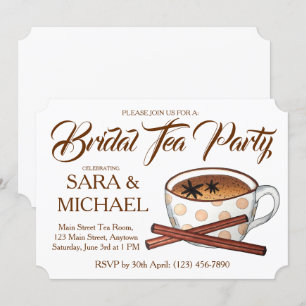 Invitation Chai Wedding shower de la mariée Teacup Party