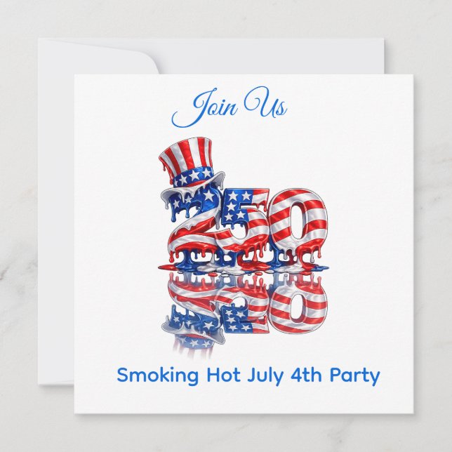 Invitation Chaîne à Clés America 250 4 Juillet (Devant)