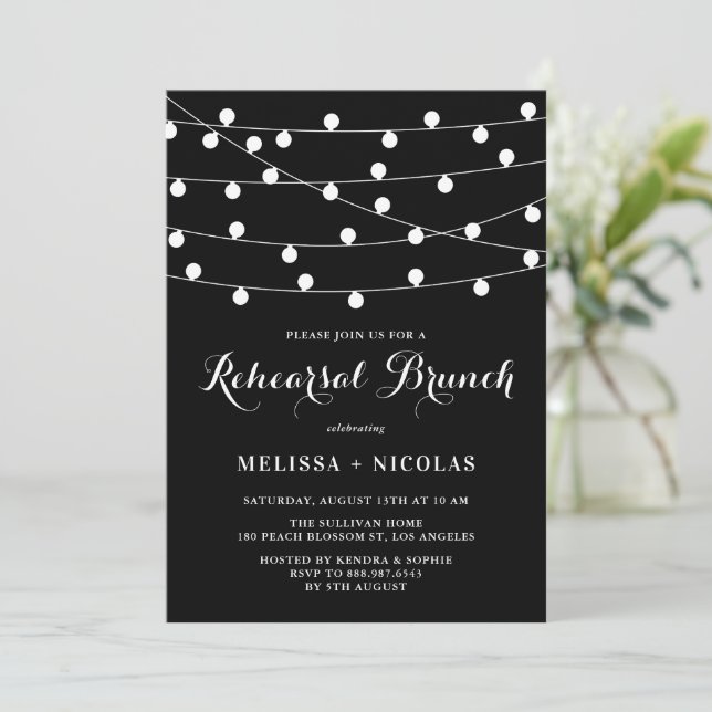Invitation Chaîne blanche Lights Black Rehearer Brunch (Debout devant)