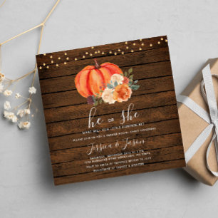 Invitation Chaîne Citrouille en bois clair Genre Reveval Part