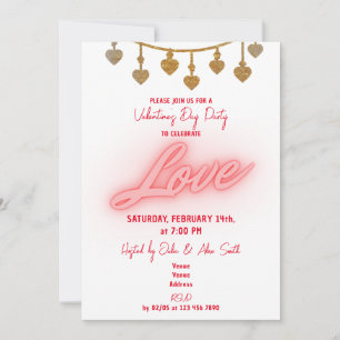 Invitation Chaîne d'amour Coeurs Saint Valentin