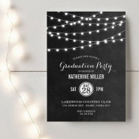 Chaîne de charbon Lumières Graduation Party Invita