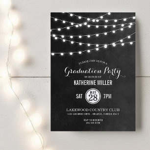 Invitation Chaîne de charbon Lumières Graduation Party Invita