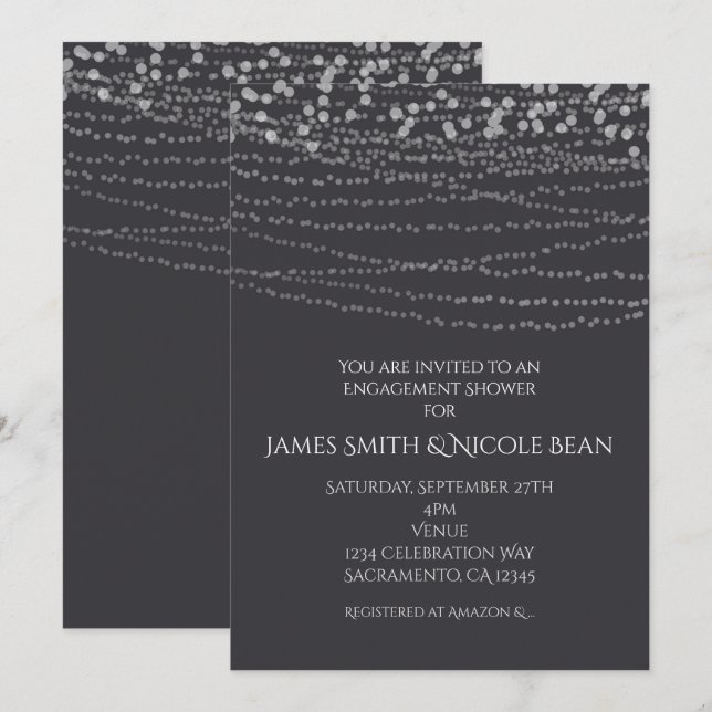 Invitation Chaîne de lumière élégante moderne Célébration de  (Devant / Derrière)