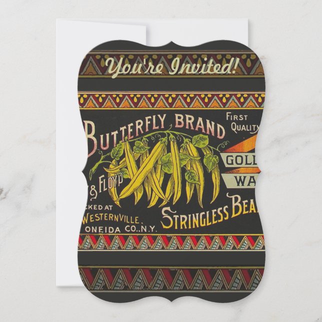 Invitation Chaîne Étiquette de haricot Vegetable Pays (Devant)