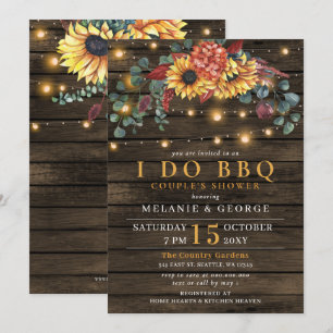 Invitation Chaîne Fleurs de soleil Je fais BBQ Couples Douche