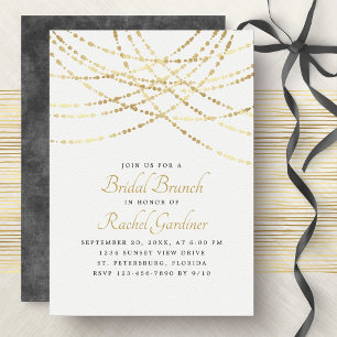 Invitation Chaîne Lights Gold Elegant Bridal Brunch