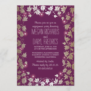 Invitation Chaîne Lights Plum - Gold Garden Engagement Party