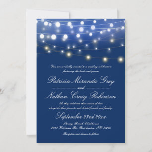 Invitation Chaîne Lights Soir Mariage Bleu