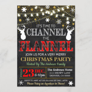 Invitation Chaîne l'invitation de Noël de Flannel
