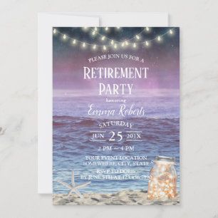 Invitation Chaîne Lumières Mason Jar Starfish Retraite de pla