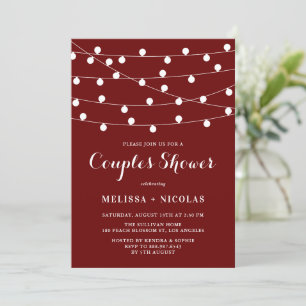 Invitation Chaîne Whimsical Lights Couples Rouge Douche