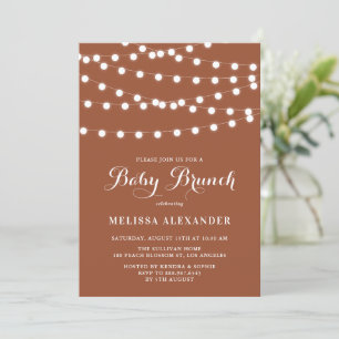 Invitation Chaîne Whimsical Lights Terracotta Baby Brunch