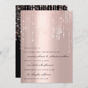 Invitation Chaînes de Rose mariage Monogram Blush