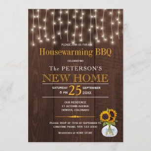Invitation Chaînes de tournesols lumières automne ménage bbq