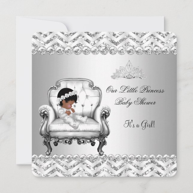 Invitation Chaise pour Fille pour Baby Shower de Princesse Af (Devant)
