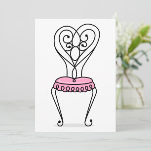 Invitation Chaise rose