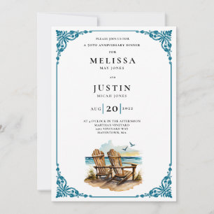 Invitation Chaises de plage pour dîner d'anniversaire