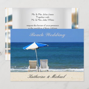 Invitation Chaises élégantes pour mariage sur la plage