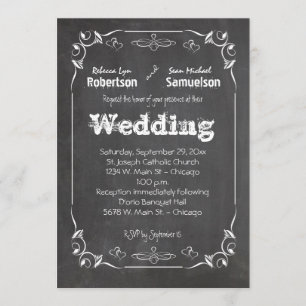 Invitation Chalboard Manger Boire Et Se Marier Inviter