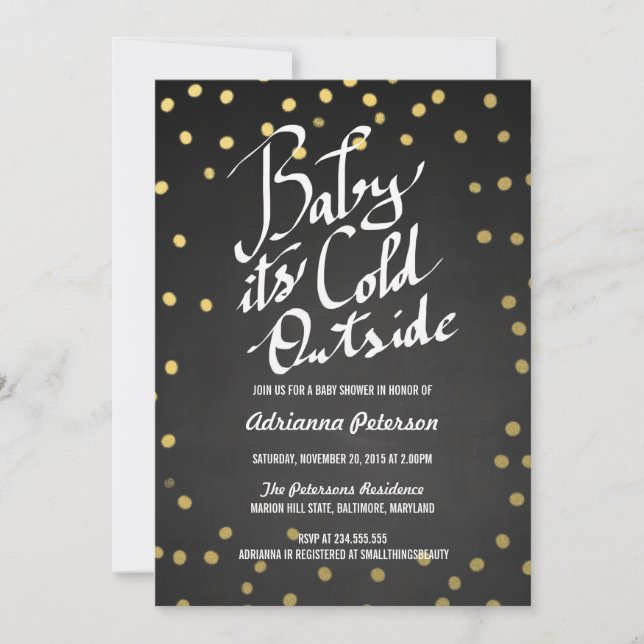 Invitation Chalet Baby son Baby shower froid (Devant)