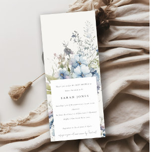 Invitation Chalet bleu Dusky Aquarelle Baby shower Flora
