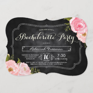 Invitation Chalet Vintage Rose moderne Bacherolette