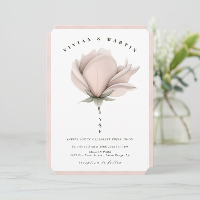 Invitation Chaleur d'hiver Mariage floral (Debout devant)