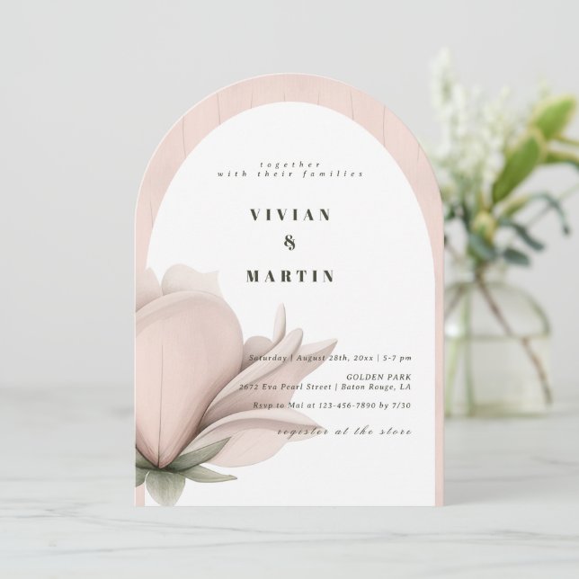 Invitation Chaleur d'hiver Mariage floral (Debout devant)