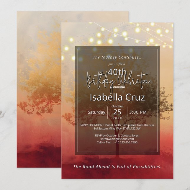 Invitation Chaleur enracinée | Design minimaliste (Devant / Derrière)