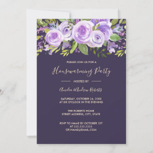 Invitation Chaleureuse rose lavande florale élégante