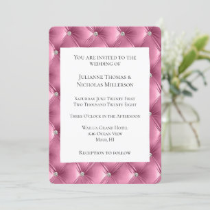 Invitation Chaleureux Chic Soft Rose Faux Velvet Mariage