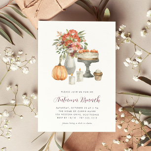 Invitation Chaleureux Citrouille Automne Brunch