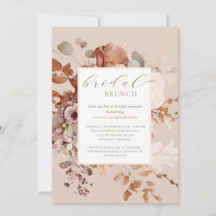 Invitation Chaleureux Neutre Floral Bridal Brunch Douche