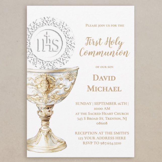 Invitation Chalice Host First Holy Communion (Créateur téléchargé)