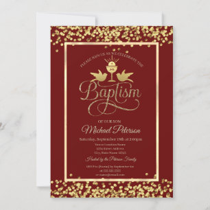 Invitation Chalice Or Confetti Rouge