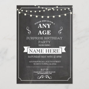 Invitation Chalk board Surprise Birthday Party TOUT Invitatio