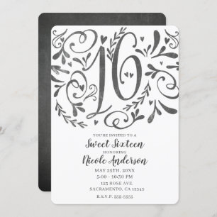Invitation Chalk Vintage blanc doux 16