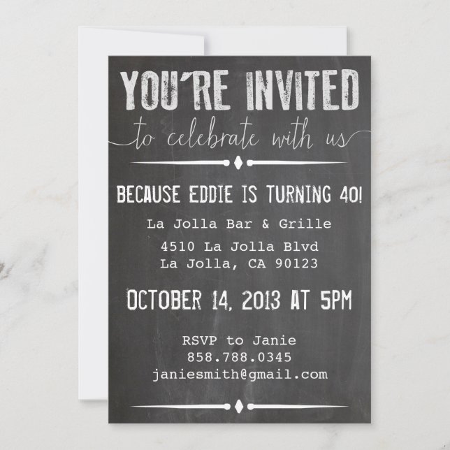 Invitation Chalkboard (Devant)