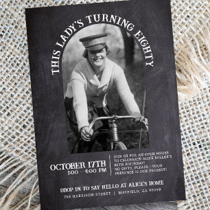 Invitation Chalkboard 80e anniversaire Open House 2 Photo